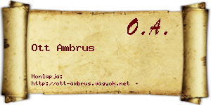 Ott Ambrus névjegykártya